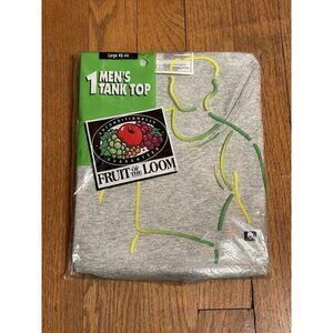 Vtg 90’s NOS Fruit of the Loom Tank Top Men’s Lg Gray New Sealed 1997